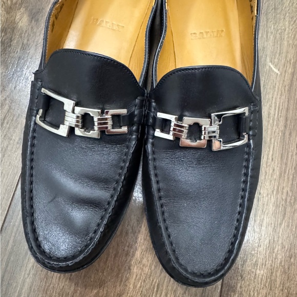 Bally Black Leather Bit Loafers with Silver Hardware women’s US 6.5 - Picture 3 of 8